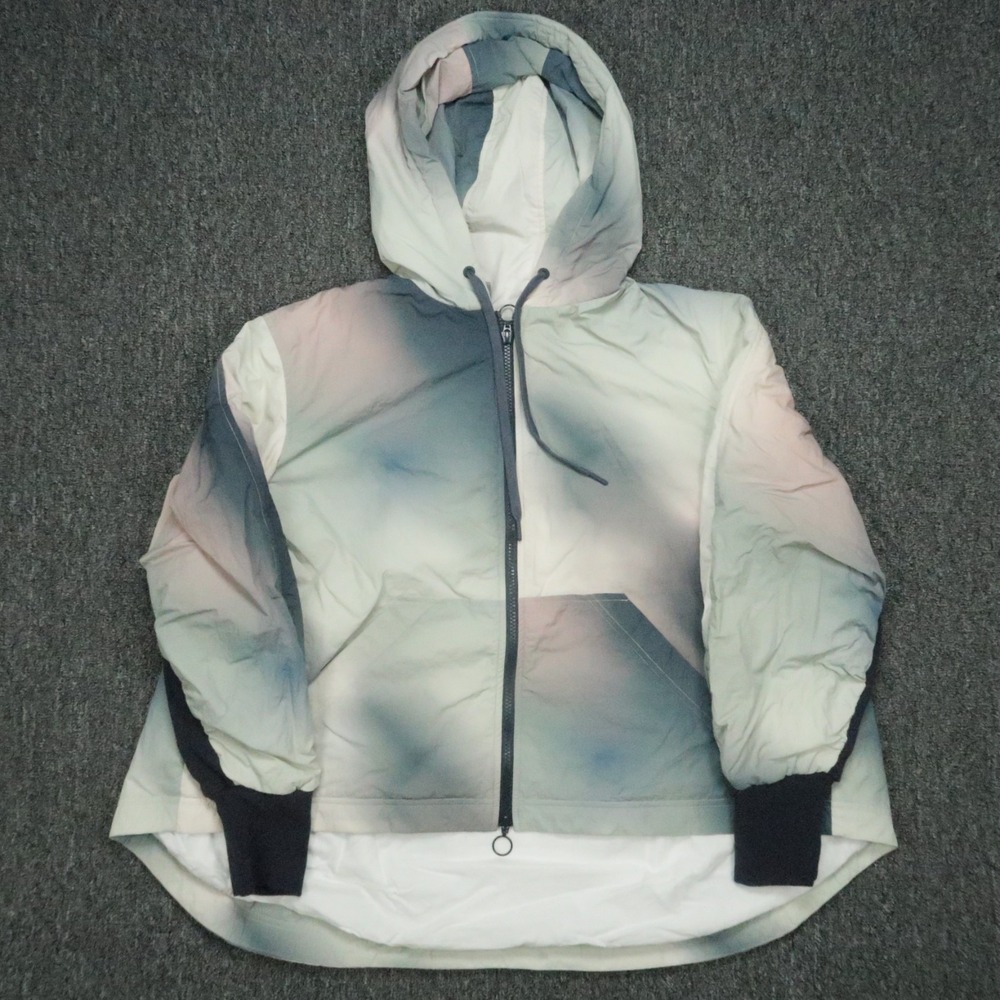 Sweaty Betty Jacket Womens 8 White Blue Pink Riley Front Zip Windbreaker Hooded